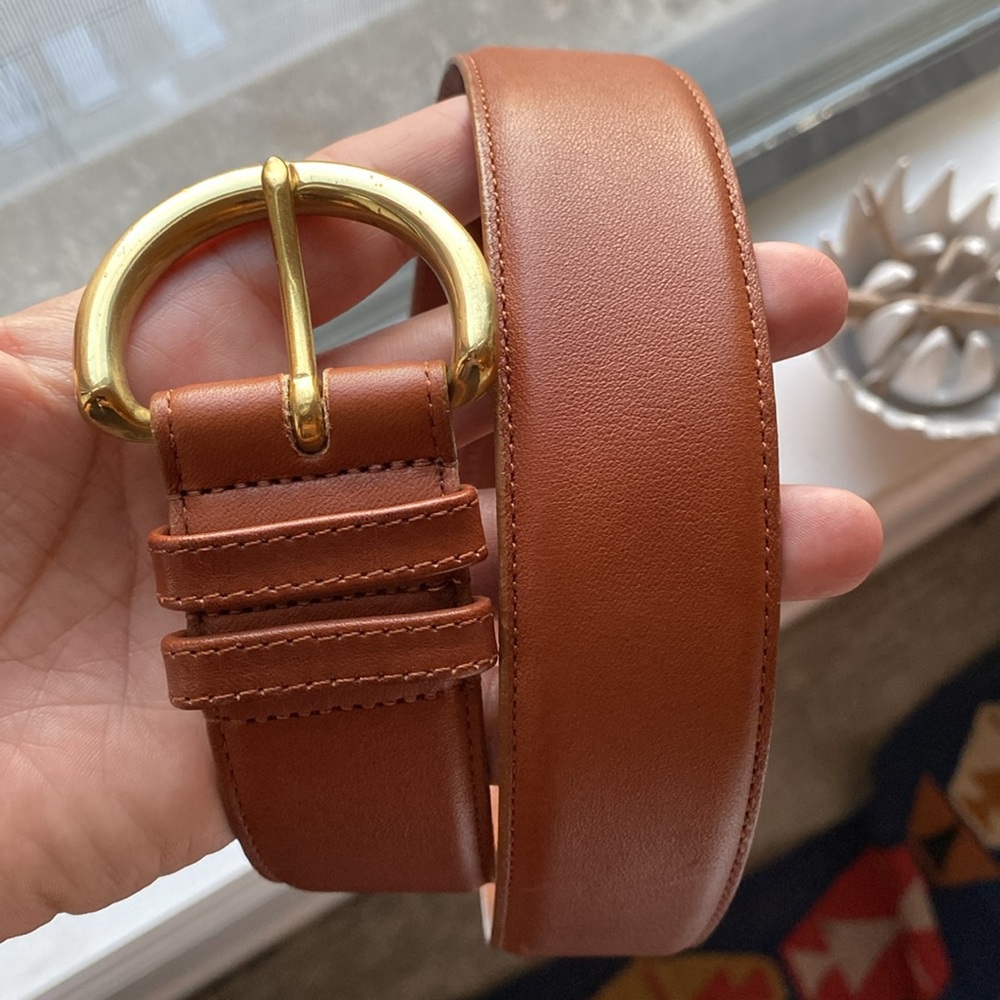 Coach real leather British tan color waist belt